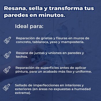 Resanador Grietas Cemento Acrílico Plasticril Blanco 4l