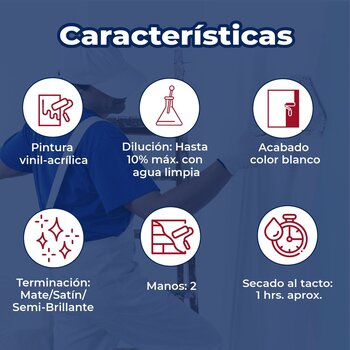 Pintura Vinil Acrilica Mate Desing Extra White 19 L