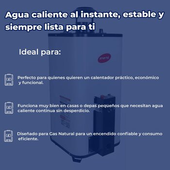 Calentador de Paso Iusa Enerhit Rápida Recuperación Gas LP 7 L