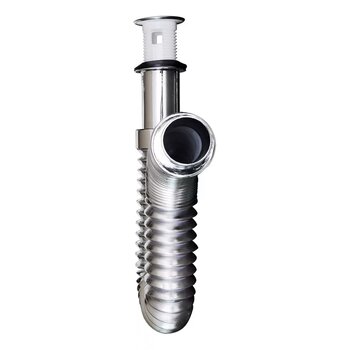 CESPOL LAVABO CROMO FLEXIBLE TIPO P CUBIERTA ACERO INOX