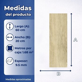 Piso Memphis Tipo Madera Cesantoni 20x60 cm 1.68 m2