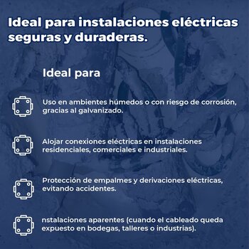 Caja octagonal galvanizada 3X3 reforzada
