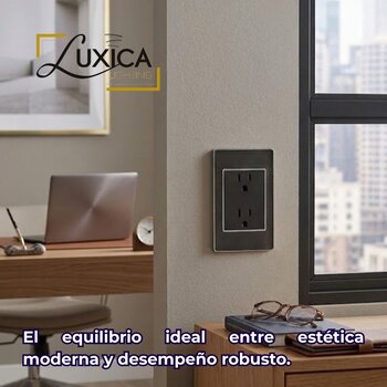 Placa de Contacto Duplex Color Negro Luxica